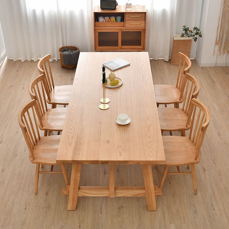 Traditional 1/2/3/5/7 Pieces Dining Set Rectangle Pine Wood Dining Table for Dining Room