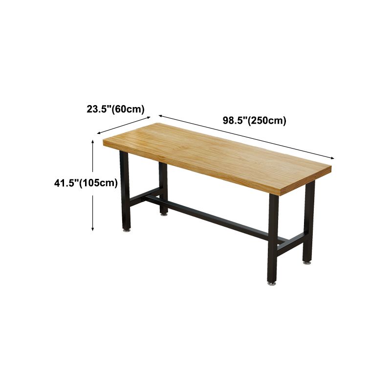 Cafe Modern Solid Wood Bistro Table Rectangle Footrest Trestle Pub Bar Table