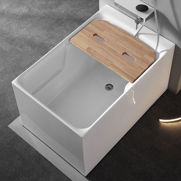 Back to Wall Small Tub Modern Soaking Rectangular Bathroom Bathtub