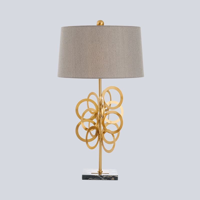 Postmodern vat nachtkastje lamp metaal 1 hoofd slaapkamer stof nachttafel verlichting in grijs
