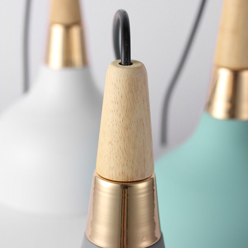 Bowl Shade Hanging Lighting Modern Macaron Style Metal 1 Pendante légère POUR POUR CAFE