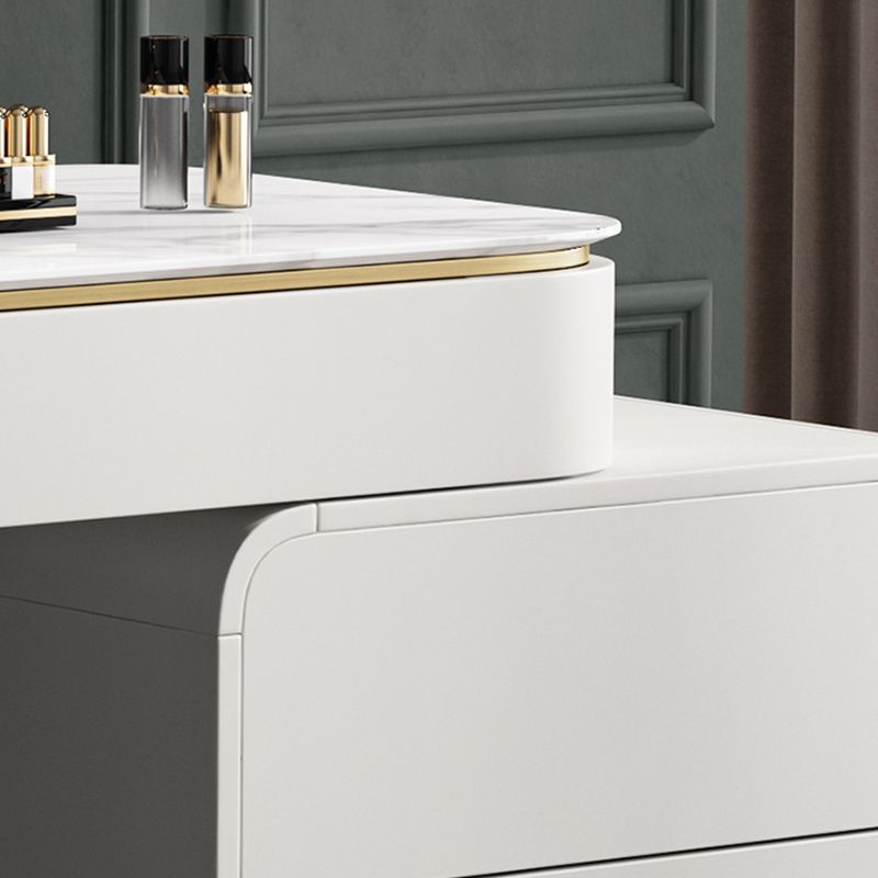 Rock Slate Off-white Dressing Table with 4 Drawers Metal Base