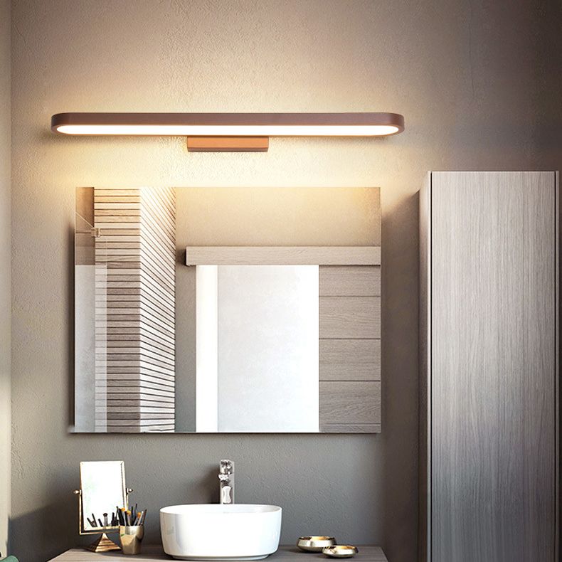 Modern LED Vanity Light Strip Shape Mirror Front Light with Acrylic Shade for Bathroom