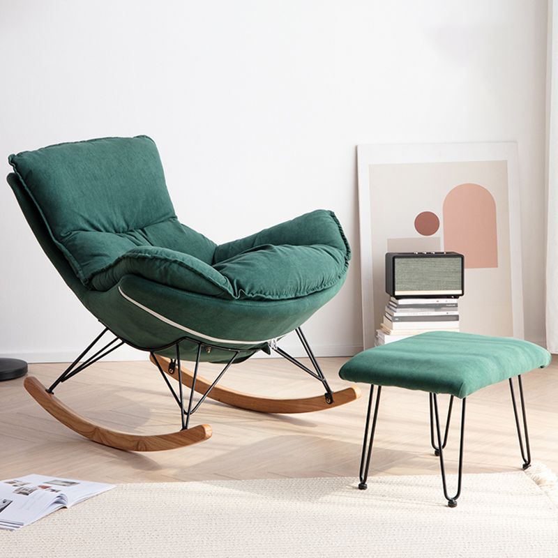 Modern Cushions Rocker Chair Metal Frame Spindle Rocker Chair with Ottoman