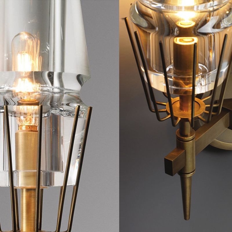 Geometrischer Schattenkristallwandleuchter moderner Wandmontageleuchte in Nickel