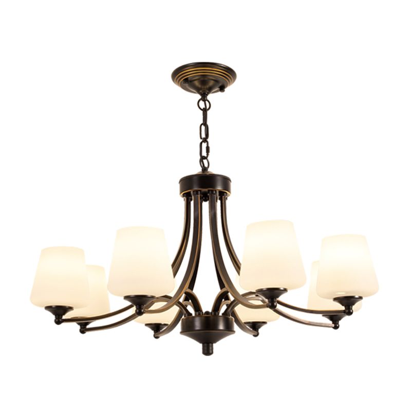 Cream Glass Bud Shade Chandelier Lighting Classic Dining Room Pendant Light Fixture