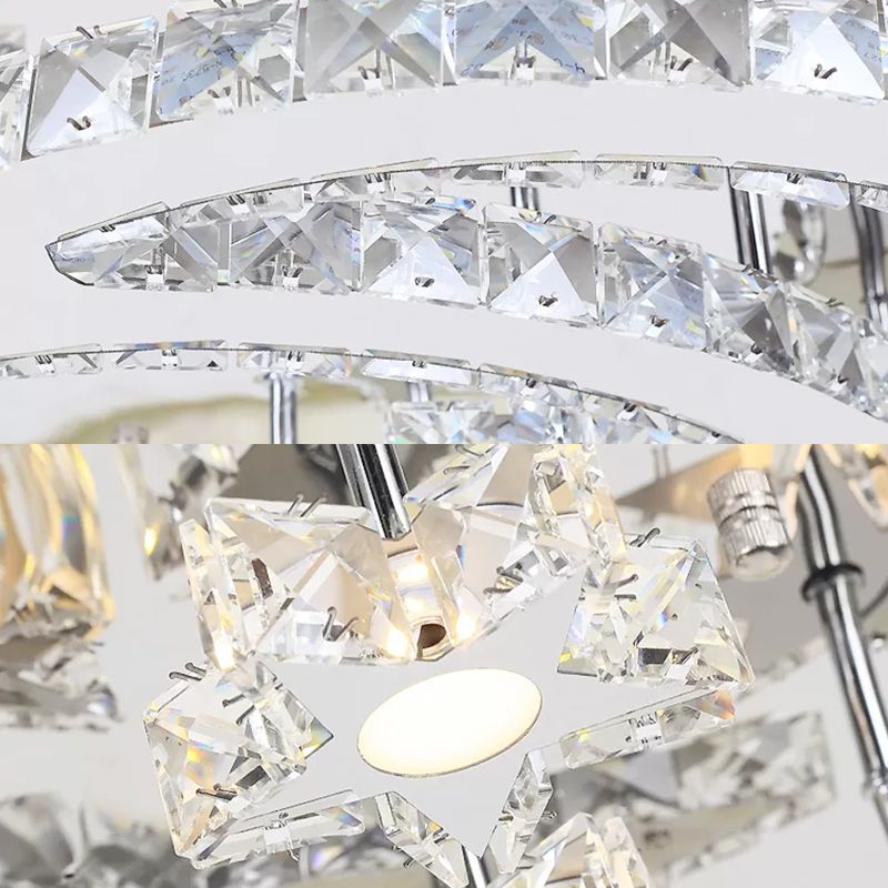 Luxe chroom inbouwlamp maan- en sterrenhemel metalen LED-plafondlamp voor slaapkamer
