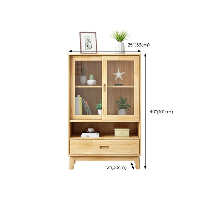 Wooden Modern Bookcase Standard Natural Closed Back Bookshelf with Shelves
