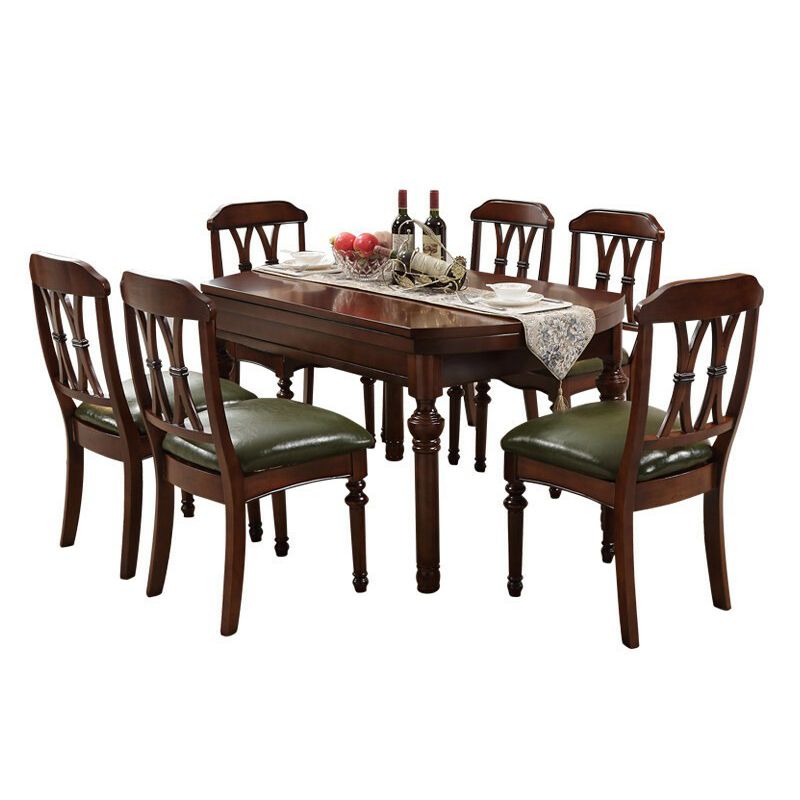 Traditional Solid Wood Dining Room Set with Rectangle Table Dining Table Furniture