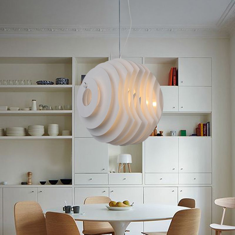 Sala da pranzo a nido d'ape in metallo appeso in metallo 1 Light Modernist Suspension Lamp in bianco