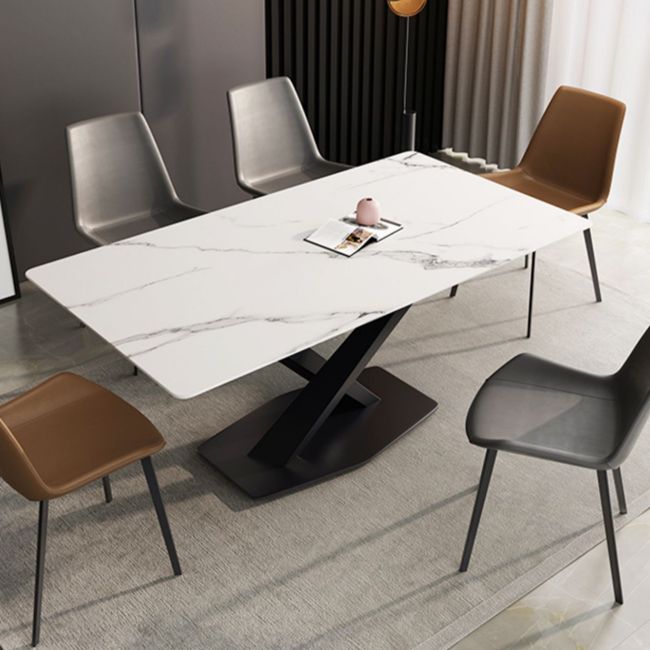 Industriële keuken Standaard eettafel Eettafel van gesinterd steen met voetstuk