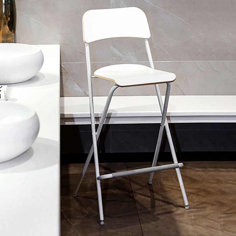 Nordic Wood Folding Barstool Simple Indoor Tall Stool with Square Seat, 1 Piece