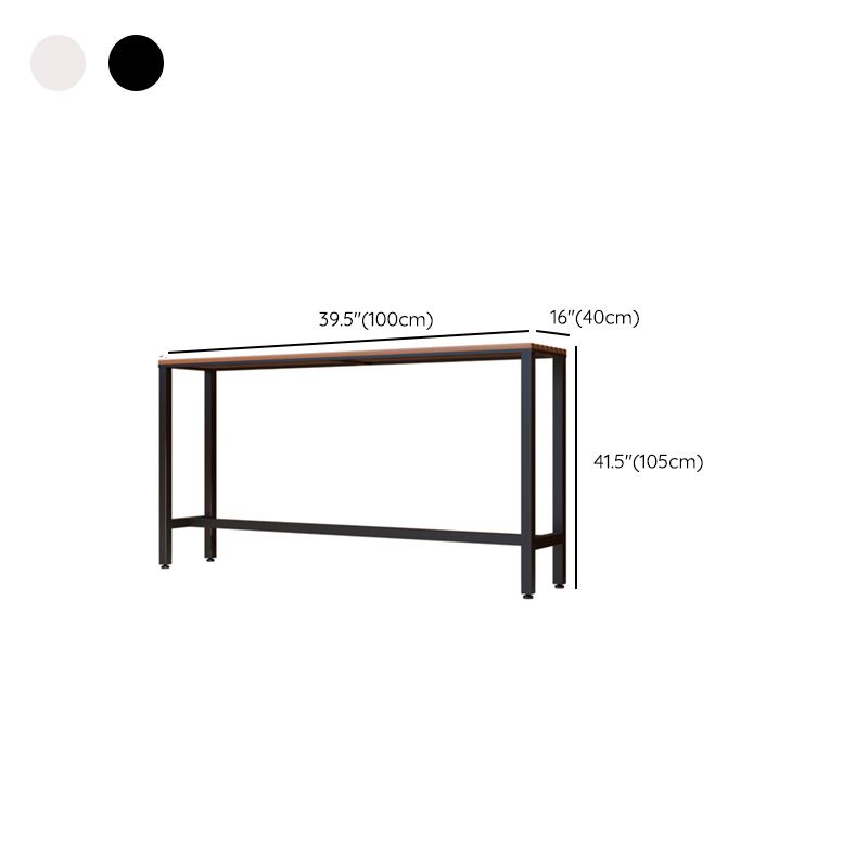 Industrial Bar Height Table Rectangular Bar Table with Metal Base