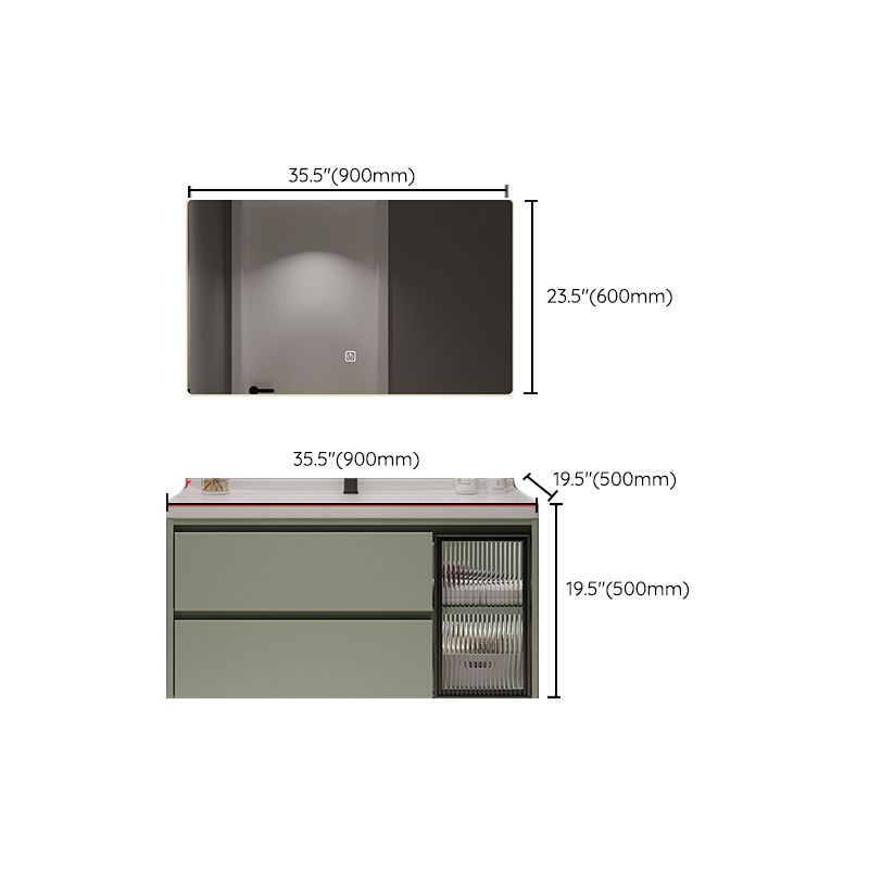 Contemporary Vanity Sink Wall-Mounted Bathroom Vanity Cabinet with Drawers