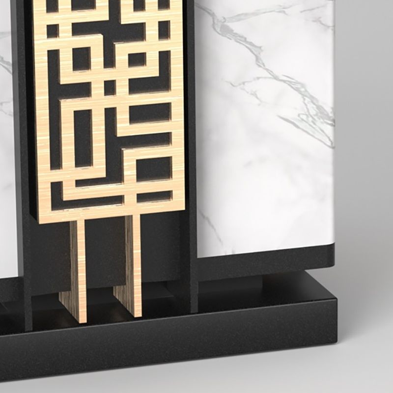 Rectangle Shape Metal Outdoor Light Modern Style 1 Light Waterproof Pillar Lights