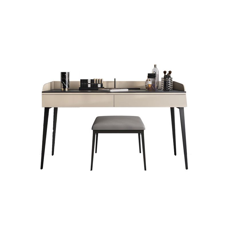 Bedroom Stone Make-up Vanity Desk 31.5"/39.37"/47.24" W, Black/Khaki Finish