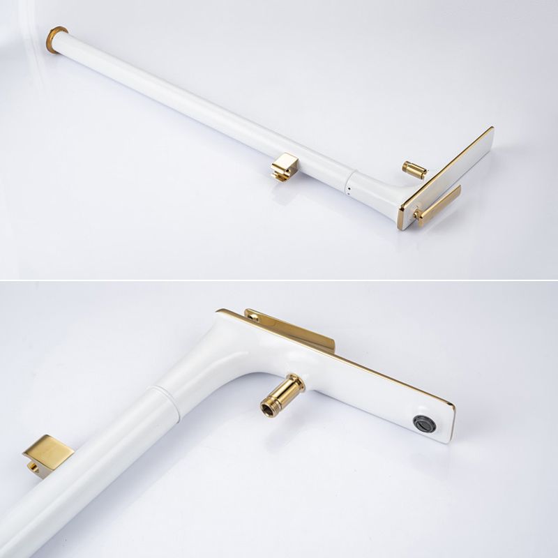 Floor Mounted Copper Freestanding Tub Filler Swivel High Arc Tub Filler Trim