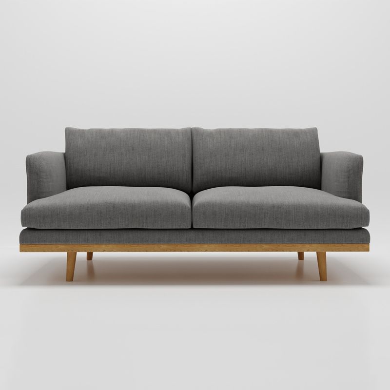 Modern 29.52" H Cotton Blend Wood Frame Recessed Arm Loveseat