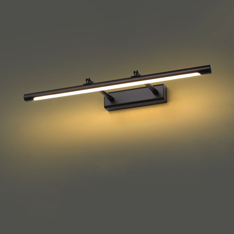 Metal Linear Shade Swing Arm Wall Lights Modern 1 Head Wall Mount Fixture in Black