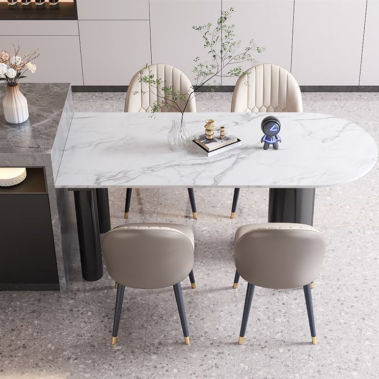 Sintered Stone Dining Table Modern White Dining Table for Kitchen