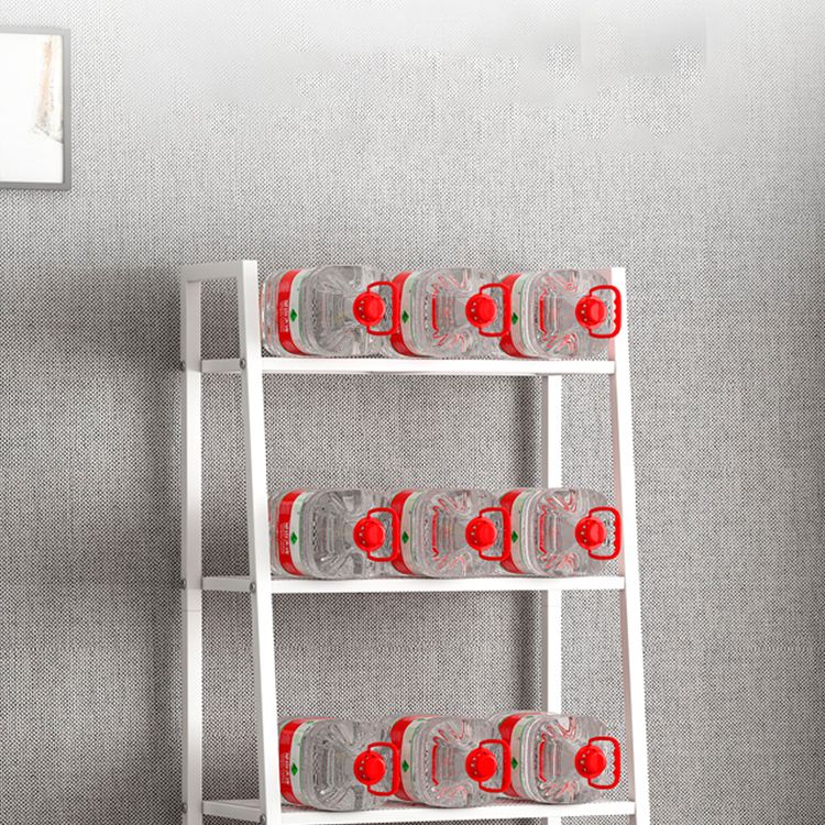 Contemporary Style Ladder Bookshelf Metal Open Back Bookcase for Office