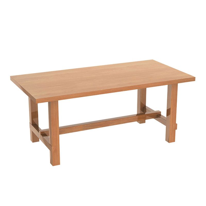 Mesa de comedor de madera sólida Mesa rectangular moderna con base de caballete