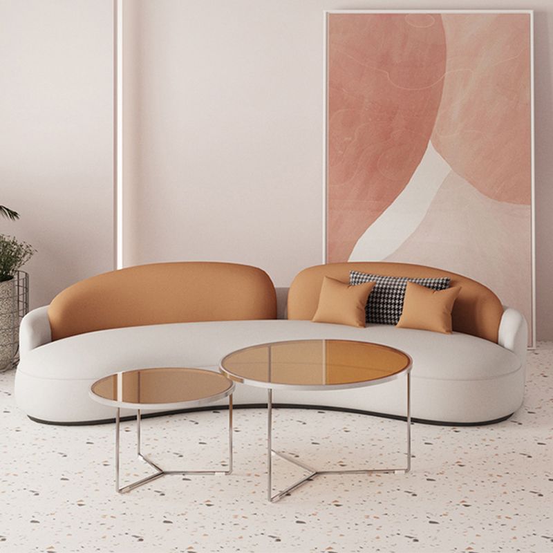 Stain Resistant Curved Loveseat Faux Leather No Distressing Tight Seat Sofa