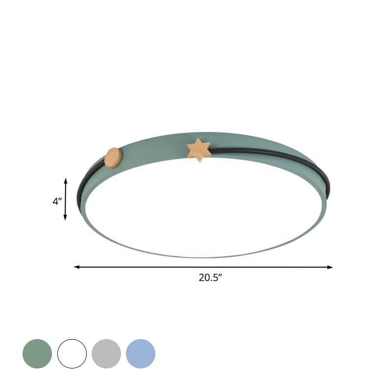 Plafonnier LED rond en acrylique, style nordique, blanc/vert/bleu, avec bandeau, décoration pour salon