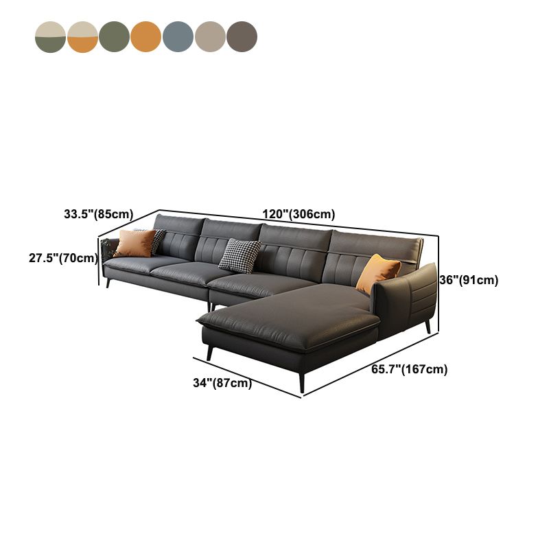 Glam Stationary Faux Leather Living Room Recessed Arm Cushions Sofa