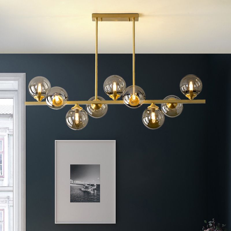 Spherical Shape Island Pendant Modern Style Glass Multi Lights Island Lighting for Bedroom