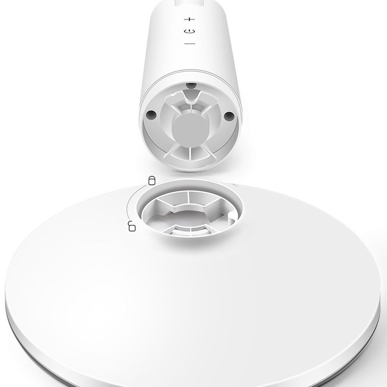 White Circular Rechargeable Desk Lamp Minimalist LED Plastic Reading Book Light for Bedroom