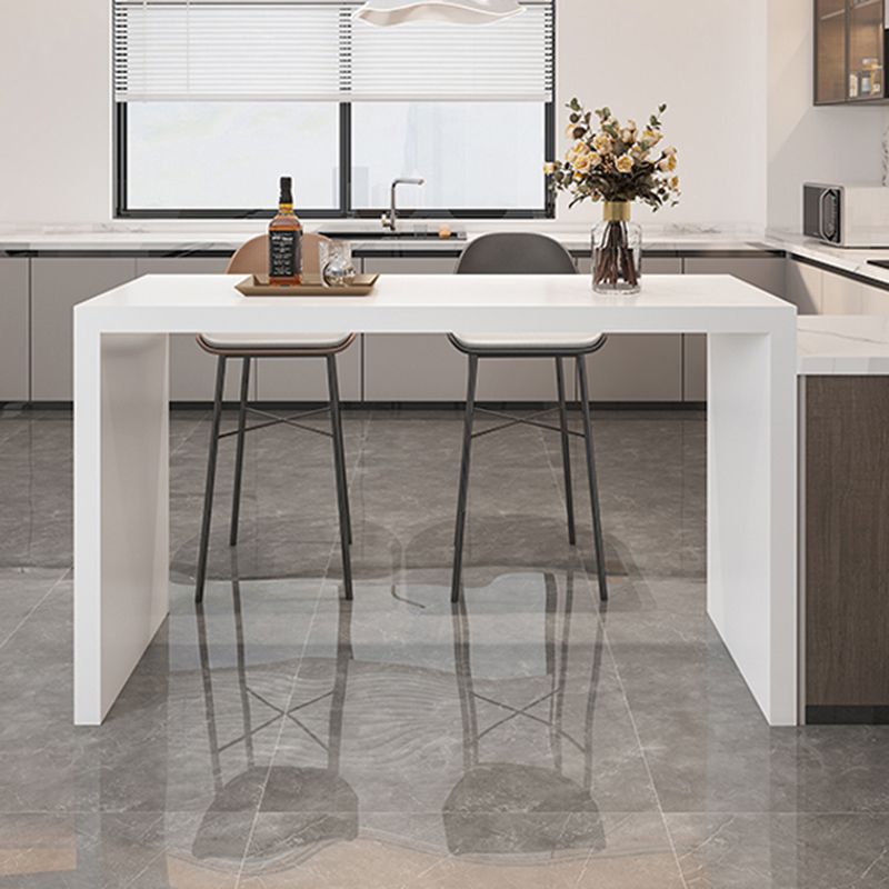 Modern Stone Bar Dining Table Rectangle Bar Table for Small Places