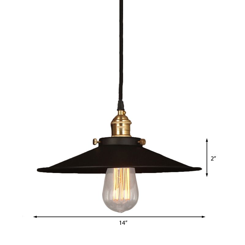Metallkonische Decke Anhänger Industrial Style 1 Licht Esstisch Deckenleuchte in Messing/verwittertem Messing