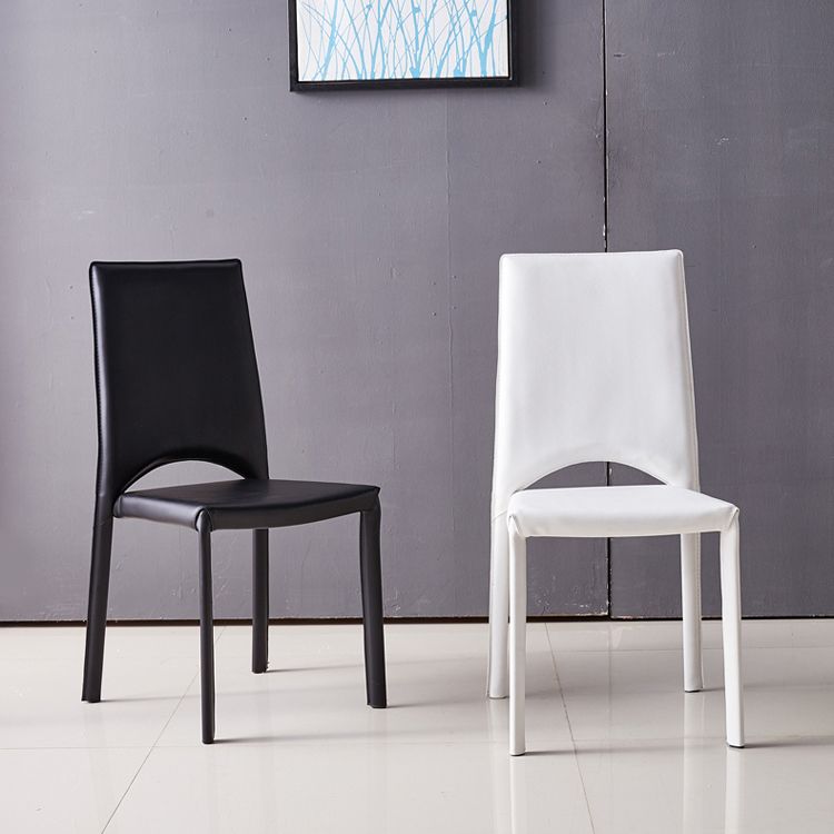 Silla de comedor de metal moderno con respaldo abierto, silla lateral para uso en restaurantes