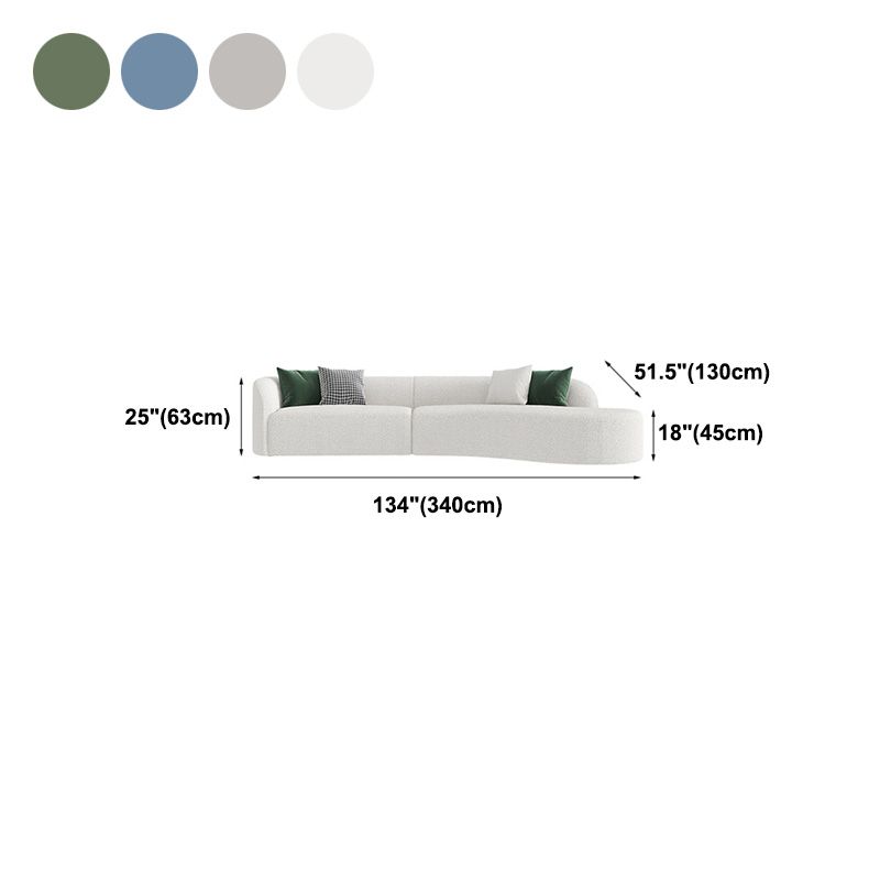 Wool Modern Sofa/Sectional Right Hand Facing for Apartment, Living Room