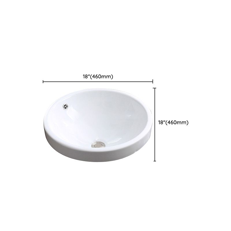 Traditional Drop-in Bathroom Sink Oval Porcelain with Faucet Basin Sink