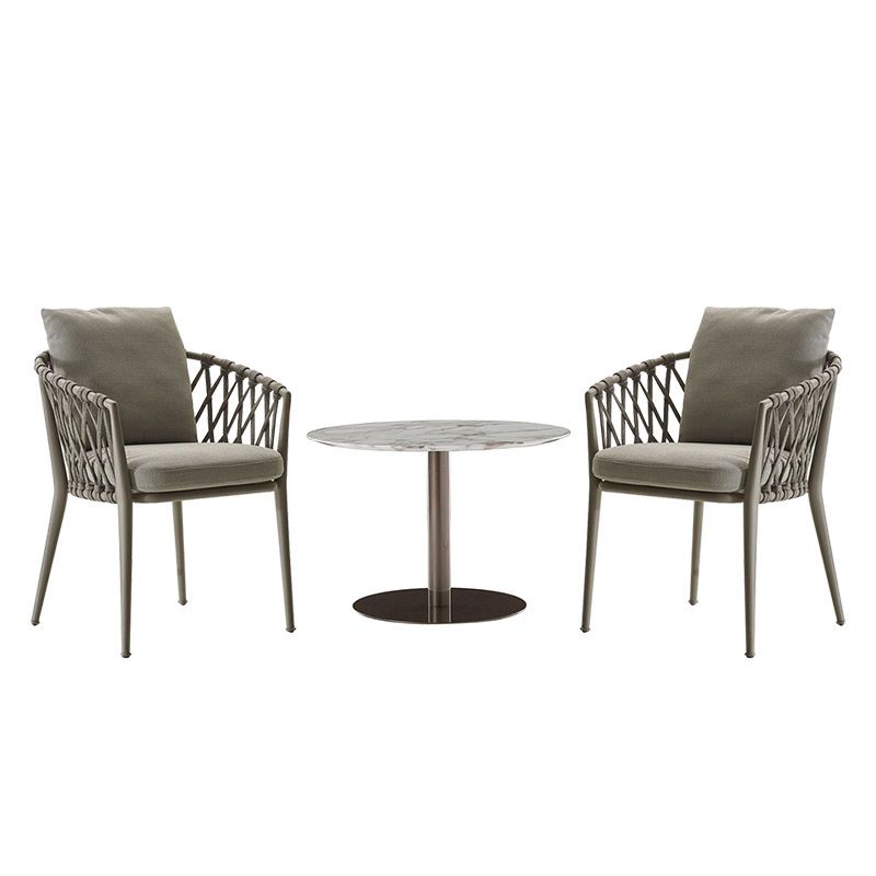 Modern Geometric Courtyard Table Stainless Steel Outdoor Table