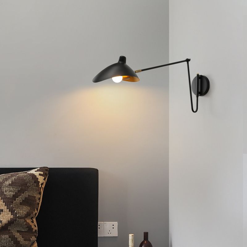 Postmodern Metal Adjustable Sconce Light Fixtures One Bulb Wall Mounted Lighting