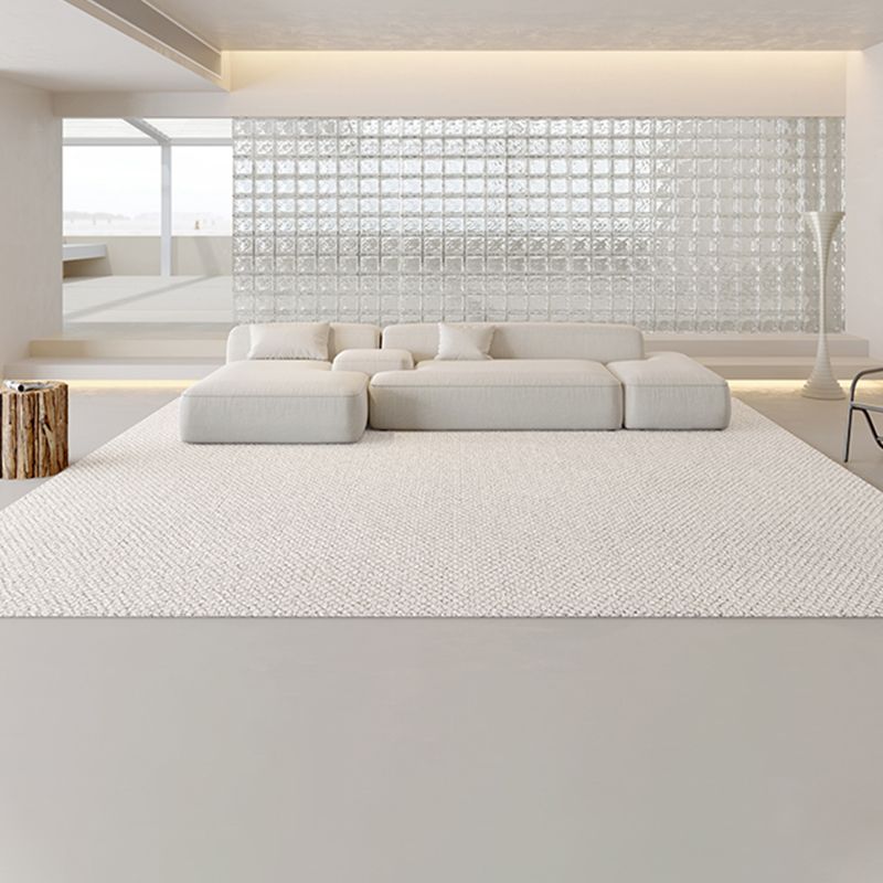 Grey Solid Color Area Rug Modern Polyester Area Carpet Easy Care Rug for Living Room