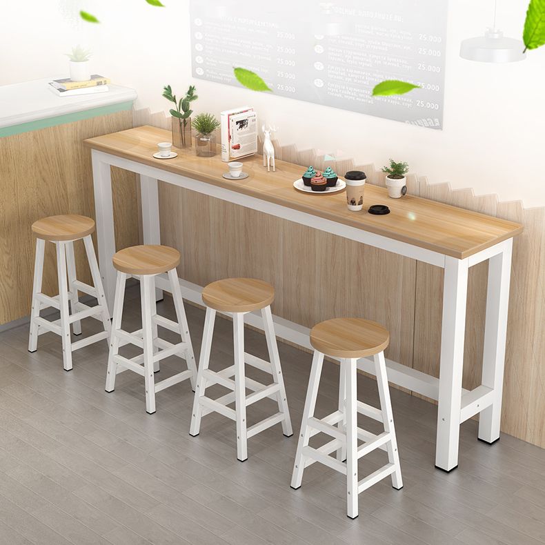 Rectangle Top Bar Dining Table Modern Bar Dining Table with Trestle Base