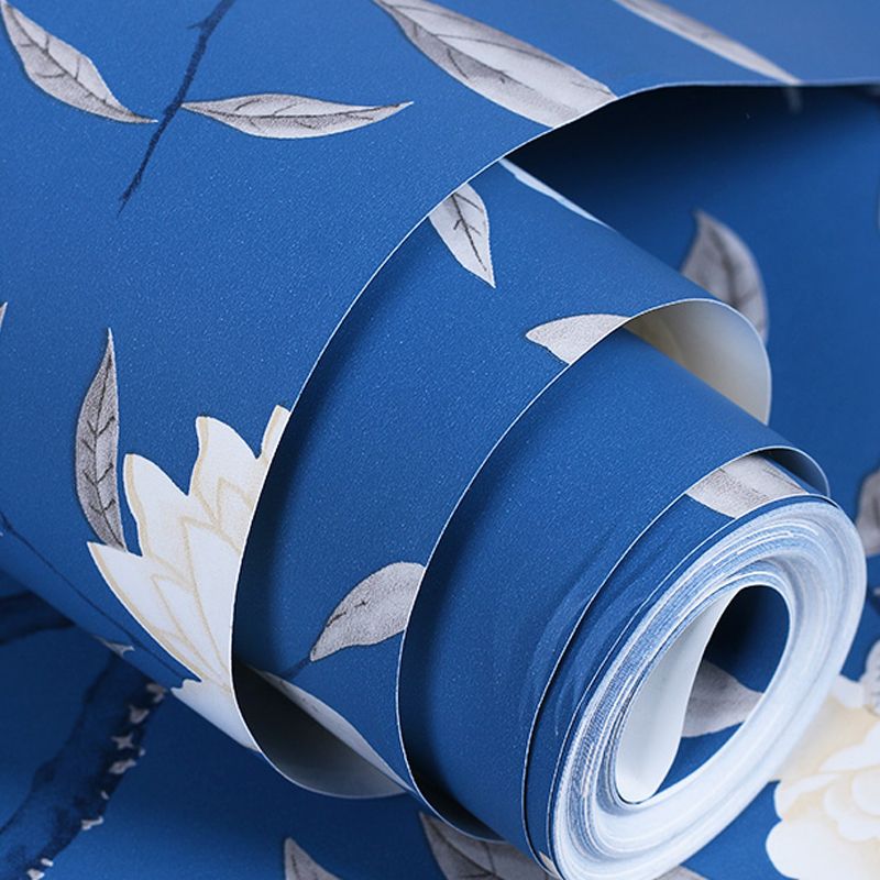 Country Peonies Wallpaper Roll Paper Moisture Resistant Bright Color Wall Covering for Living Room