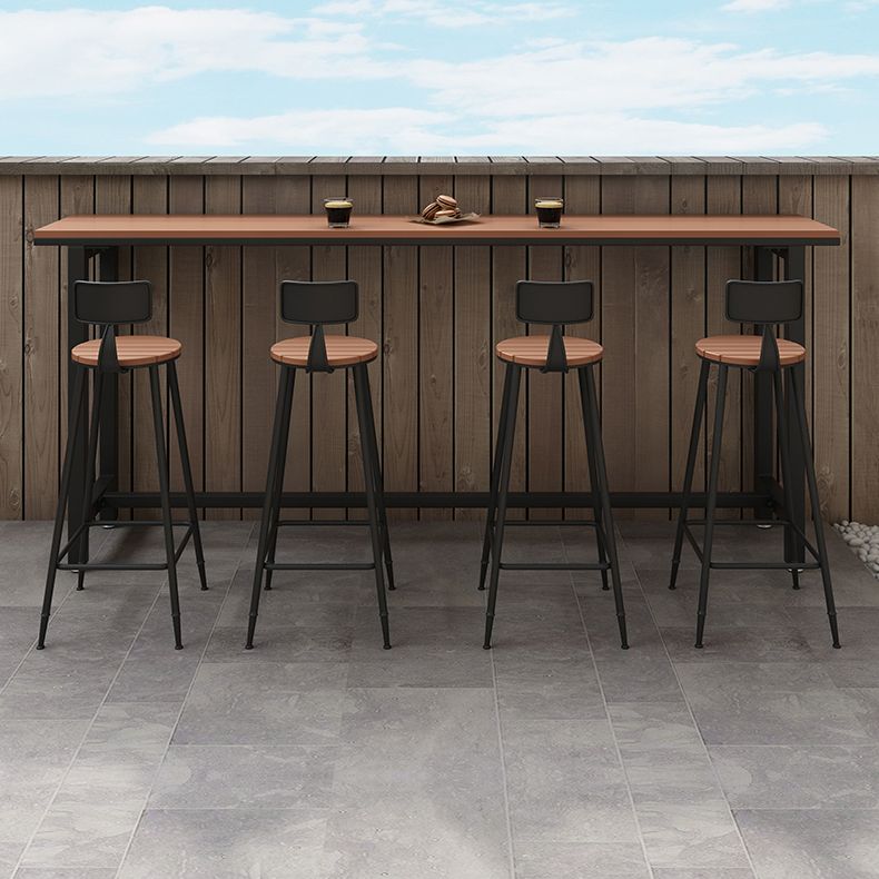 Balcony Rectangle Modern Pub Bar Table Footrest Trestle Wood Bar/Dinette Table