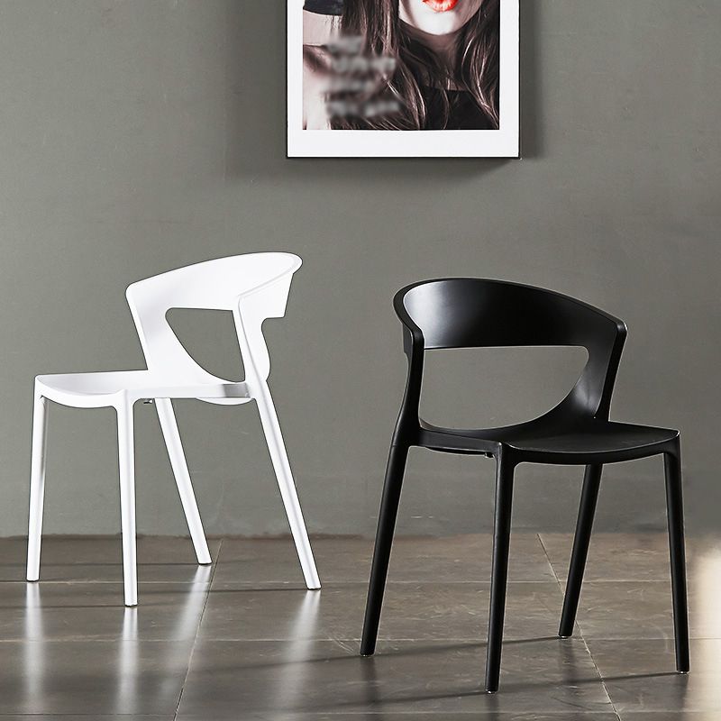Moderne eet- en accentstoelen indoor-outdoor plastic open achterkant stoel