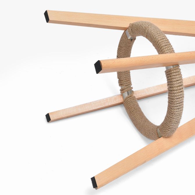 Low Back Dining Stool Beech Armless Bar Stool with Wood Base