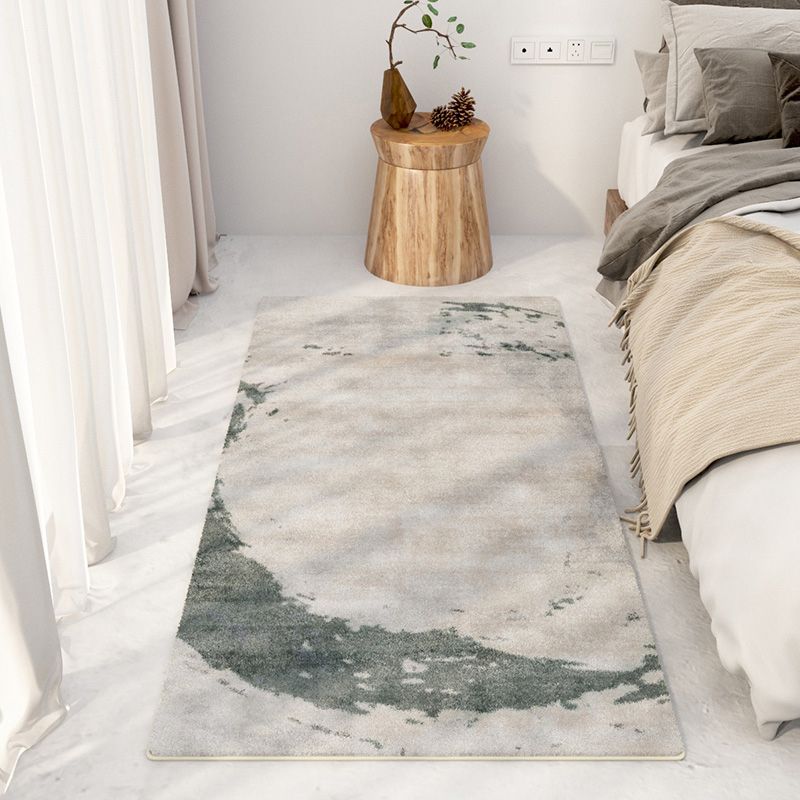 Light Grey Modern Carpet Polyester Color Block Carpt Non-Slip Backing Carpet for Living Room