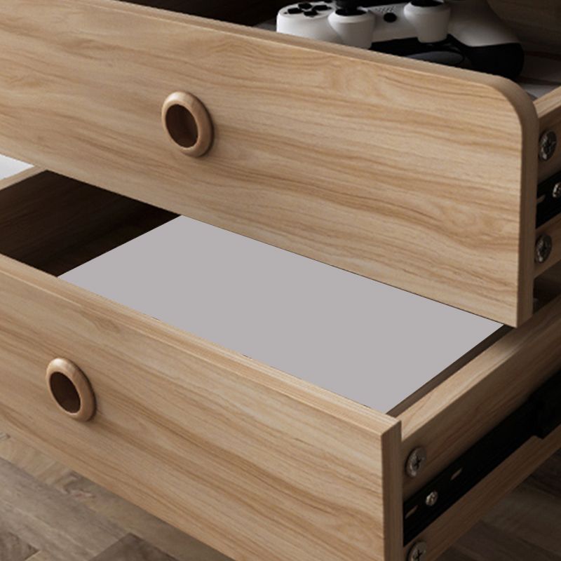 Rectangle Cocktail Table Modern 4 Legs Wood Single Coffee Table
