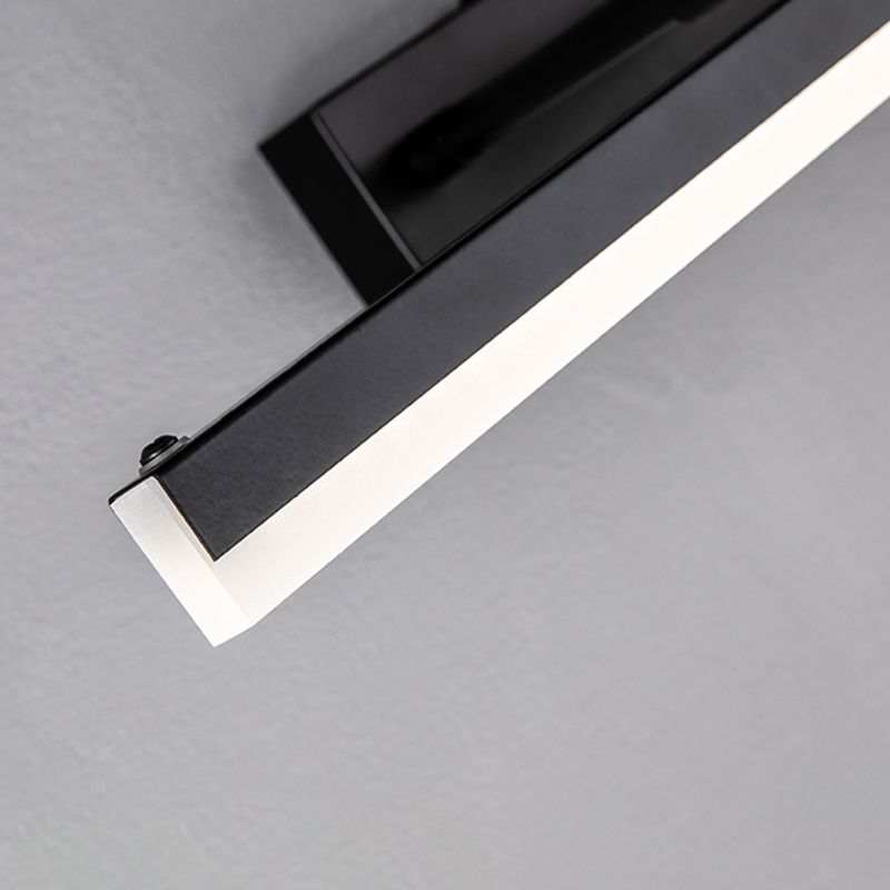 Metal Straight Wall Lamp Nordic Style Black LED Mirror Light for Bathroom