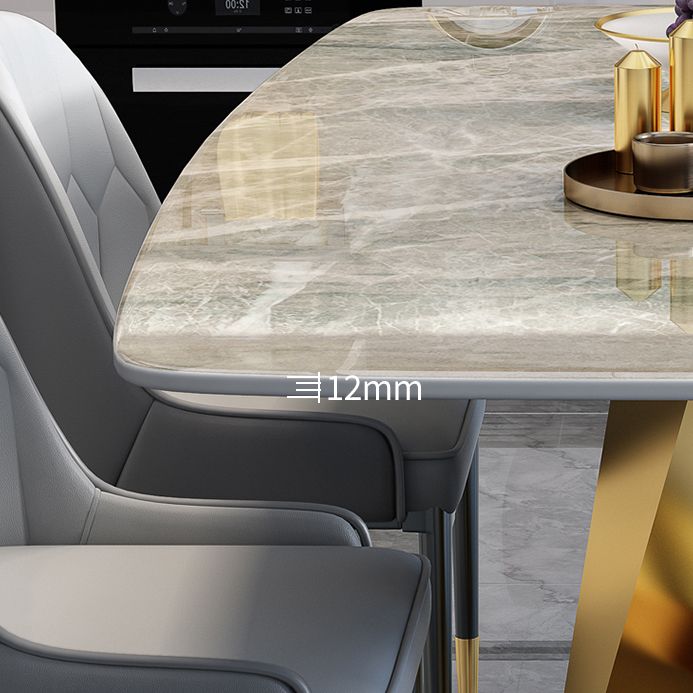 Standard Sintered Stone Top Dining Set with 1 Gold Metallic Legs for Dining Furniture