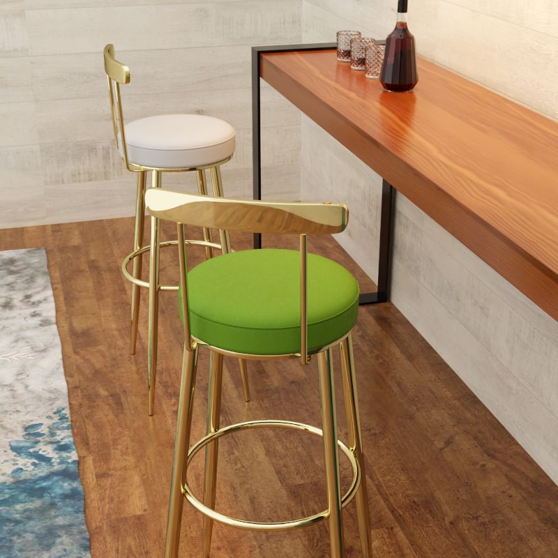 Industrial Low Back Counter Stool Armless Bar Chair with Metal Footrest
