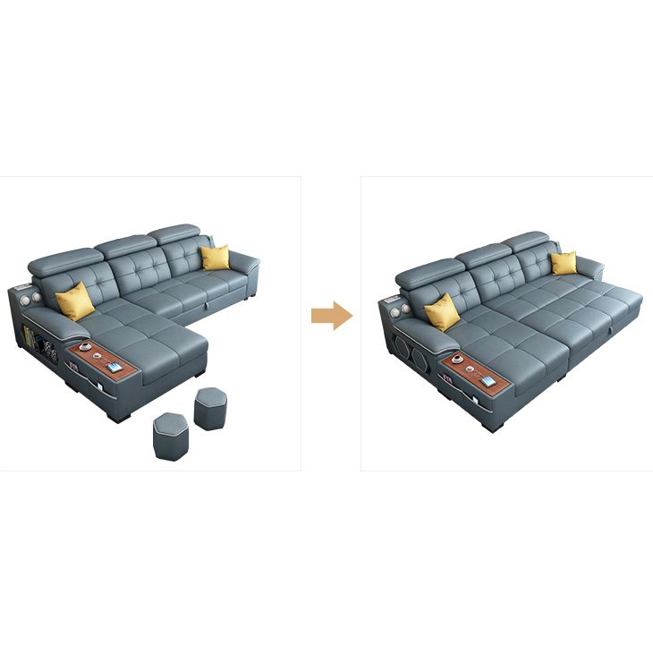 64.96" D x 34.65" H Sleeper Sofa & Chaise Pillow Top Arm Sofa